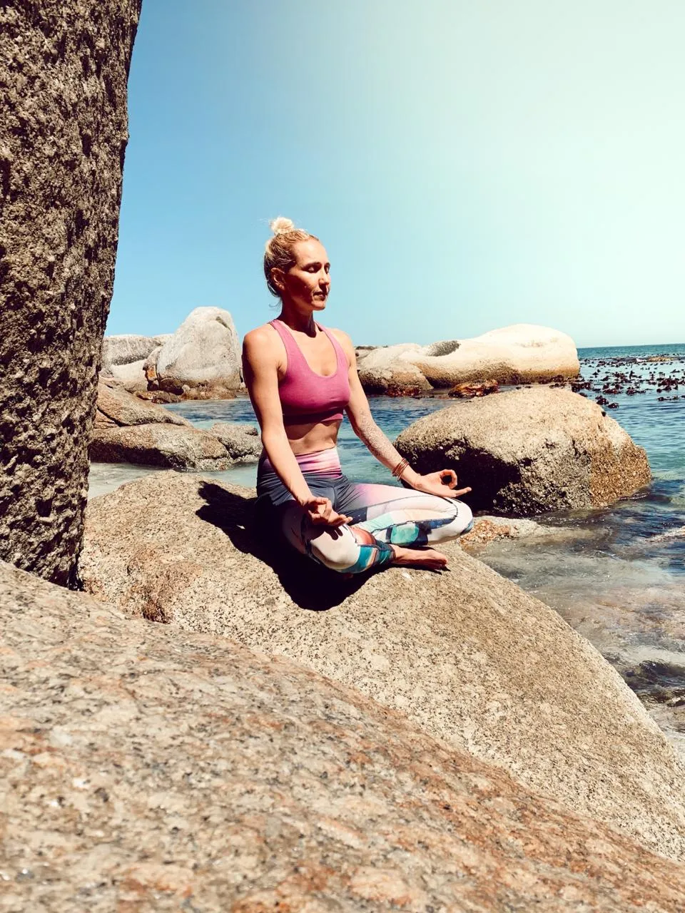 Yoga practice on the beach